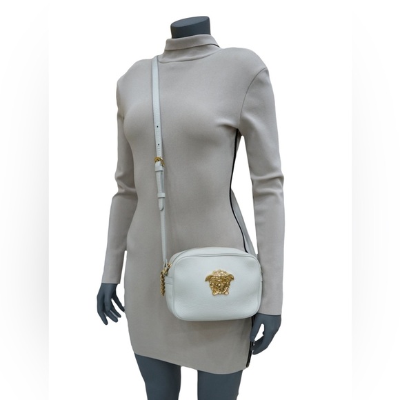 Versace Calfskin Palazzo Medusa Camera Bag White Leather - Picture 11 of 11